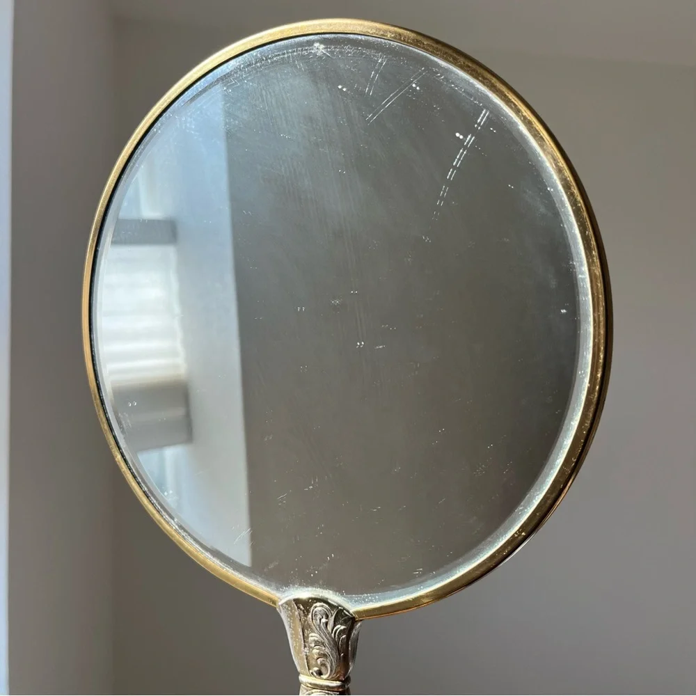 Vintage American Gold Hand Mirror